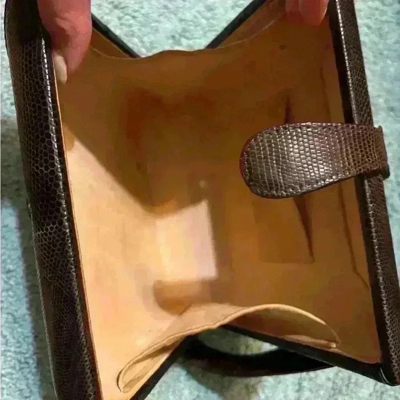 Reptile Skin Vintage Handbag Dark Brown - Picture 3 of 11